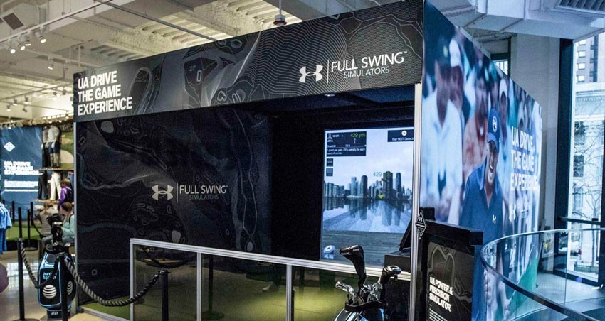 UA Golf Simulator Stand in an Event US Golf Simulator Stand in an Event